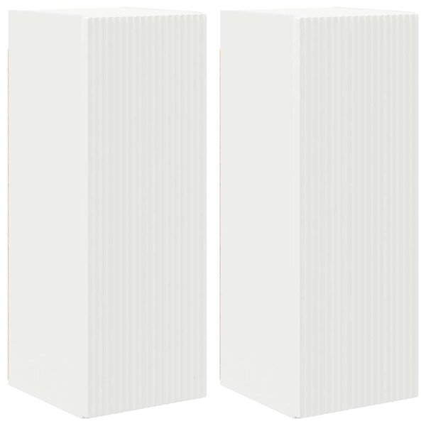 vidaXL Meuble TV mural 2 Pièces Blanc 30 x 31 x 80 cm Bois d'ingénierie