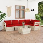 vidaXL Salon de jardin palette 6 Pièces avec coussins bois d'épicéa