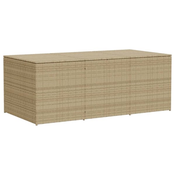 vidaXL Boîte de rangement de jardin mélange beige 984L résine tressée