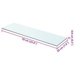 vidaXL Panneau pour étagère Verre transparent 70 x 20 cm