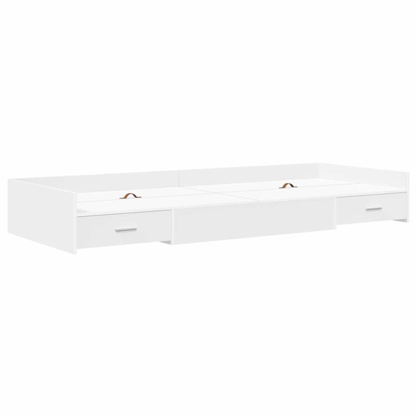 vidaXL Cadre de lit avec rangement avec tête de lit Blanc 100 x 200 cm
