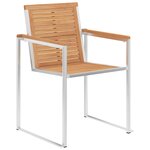 vidaXL Chaises de jardin avec coussins lot de 2 Teck solide et acier
