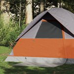 vidaXL Tente de camping à dôme 2 personnes gris et orange imperméable