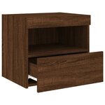 vidaXL Table de chevet avec lumières LED chêne marron 50x40x45 cm
