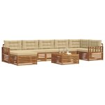 vidaXL Ensemble de canapés d'extérieur 8 Pièces Naturel et Beige
