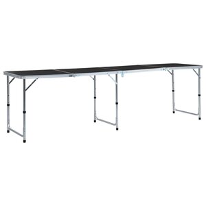 vidaXL Table pliable de camping Gris Aluminium 240x60 cm