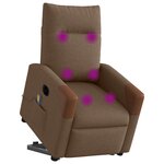 vidaXL Fauteuil inclinable de massage électrique Marron Tissu