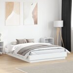 vidaXL Cadre de lit avec LED sans matelas blanc 120x190 cm