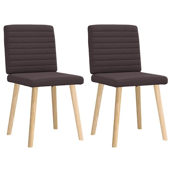 vidaXL Chaises à manger lot de 2 marron foncé tissu