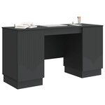 vidaXL Bureau avec étagère Noir 142 5 x 50 x 75 cm Bois d'ingénierie
