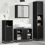 vidaXL Ensemble de mobilier de salle de bain 4 Pièces Chêne noir
