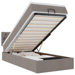 vidaXL Lit ottoman avec matelas taupe 90x200 cm tissu