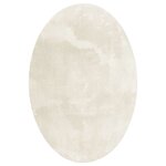 vidaXL Tapis de surface ovale HUARTE Crème 120 x 170 cm 100  Polyester