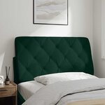 vidaXL Coussin de tête de lit vert foncé 100 cm velours