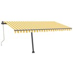 vidaXL Auvent automatique sur pied 400x300 cm Jaune et blanc