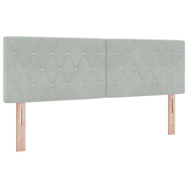 vidaXL Tête de lit en velours gris clair avec boutons en cristal  140 cm