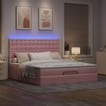 vidaXL Cadre de lit ottoman avec matelas rose 160x200 cm velours