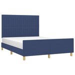 vidaXL Cadre de lit sans matelas bleu 140x200 cm tissu
