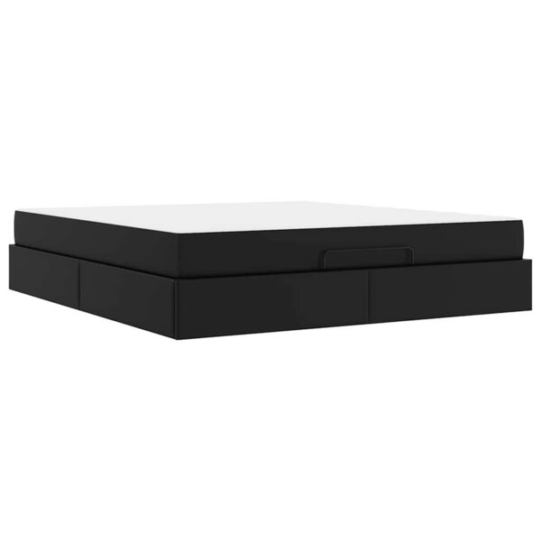 vidaXL Cadre de lit avec matelas Noir 180 x 200 cm Faux cuir
