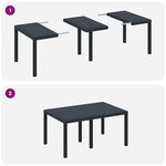 vidaXL Ensemble salle à manger jardin 5 pièces Anthracite Poly Rattan