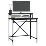 vidaXL Bureau noir 80x50x90 cm bois d'ingénierie et fer