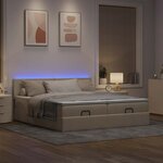 VidaXL Cadre de lit ottoman avec matelas crème 180x200 cm tissu