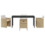 vidaXL Ensemble de salle à manger pour jardin 5 Pièces Beige polyrotin