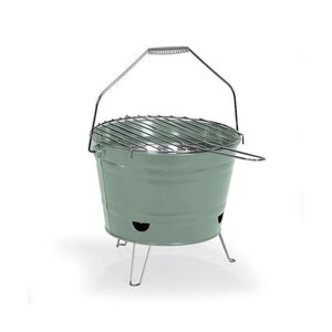 Barbecue à charbon portable Ø 27 cm  grille acier chromé - Hauteur 24 cm - Pieds pliables  poignées
