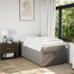 vidaXL Sommier à lattes de lit avec matelas Taupe 80x200 cm Tissu