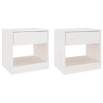 vidaXL Tables de chevet 2 Pièces Blanc 40x31x40 cm Bois de pin massif