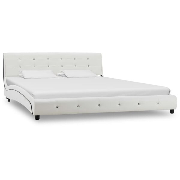 vidaXL Cadre de lit sans matelas blanc similicuir 160x200 cm