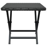 vidaXL Table pliable noir 45x35x32 cm résine tressée