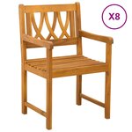 vidaXL Chaises de jardin 8 Pièces Naturel Bois d'Acacia Massif