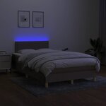 vidaXL Sommier à lattes de lit matelas et LED taupe 120x190 cm tissu