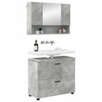 vidaXL Ensemble de mobilier de salle de bain 2 Pièces Gris béton