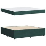vidaXL Cadre de lit avec matelas Vert foncé 200 x 200 cm tissu