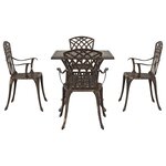 vidaXL Ensemble de tables de jardin 5 Pièces Bronze Aluminium coulé