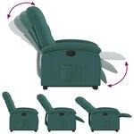 vidaXL Fauteuil inclinable électrique vert foncé tissu