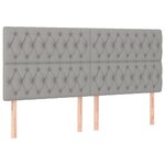 vidaXL Cadre de lit avec tête de lit Gris clair 200x200 cm Tissu