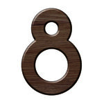 Numéro 8-Numéro adhésif pour boîtes aux lettres - Résine de 3 mm, hauteur environ 50 mm - Voyager (chêne moyen)