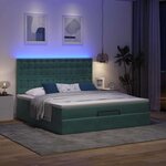 vidaXL Cadre de lit ottoman avec matelas vert foncé 160x200 cm velours