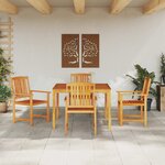 vidaXL Ensemble de salle à manger pour jardin 5 Pièces Marron