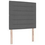 vidaXL Lit à sommier tapissier avec matelas et banc Gris foncé 120x190 cm Tissu