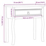 vidaXL Table console Corona 73x35x73 cm bois de pin massif