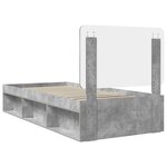 vidaXL Cadre de lit Gris Béton 100 x 200 cm Bois de pin massif