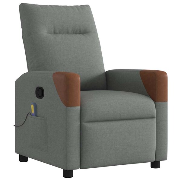 vidaXL Fauteuil de massage inclinable Gris foncé 69 x 86 x 100 cm