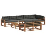 vidaXL Ensemble de canapés d'extérieur 9 Pièces Naturel et Anthracite