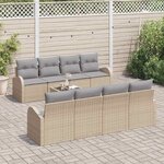vidaXL Ensemble de canapé de jardin Beige 55 x 55 x 37 cm polyrotin