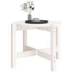 vidaXL Table basse Blanc Ø 62 5x45 cm Bois massif de pin