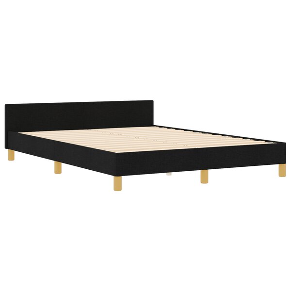 Cadre de lit vidaXL Noir 140x190 cm en tissu